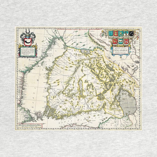 Vintage Map of Finland (1662) by Bravuramedia